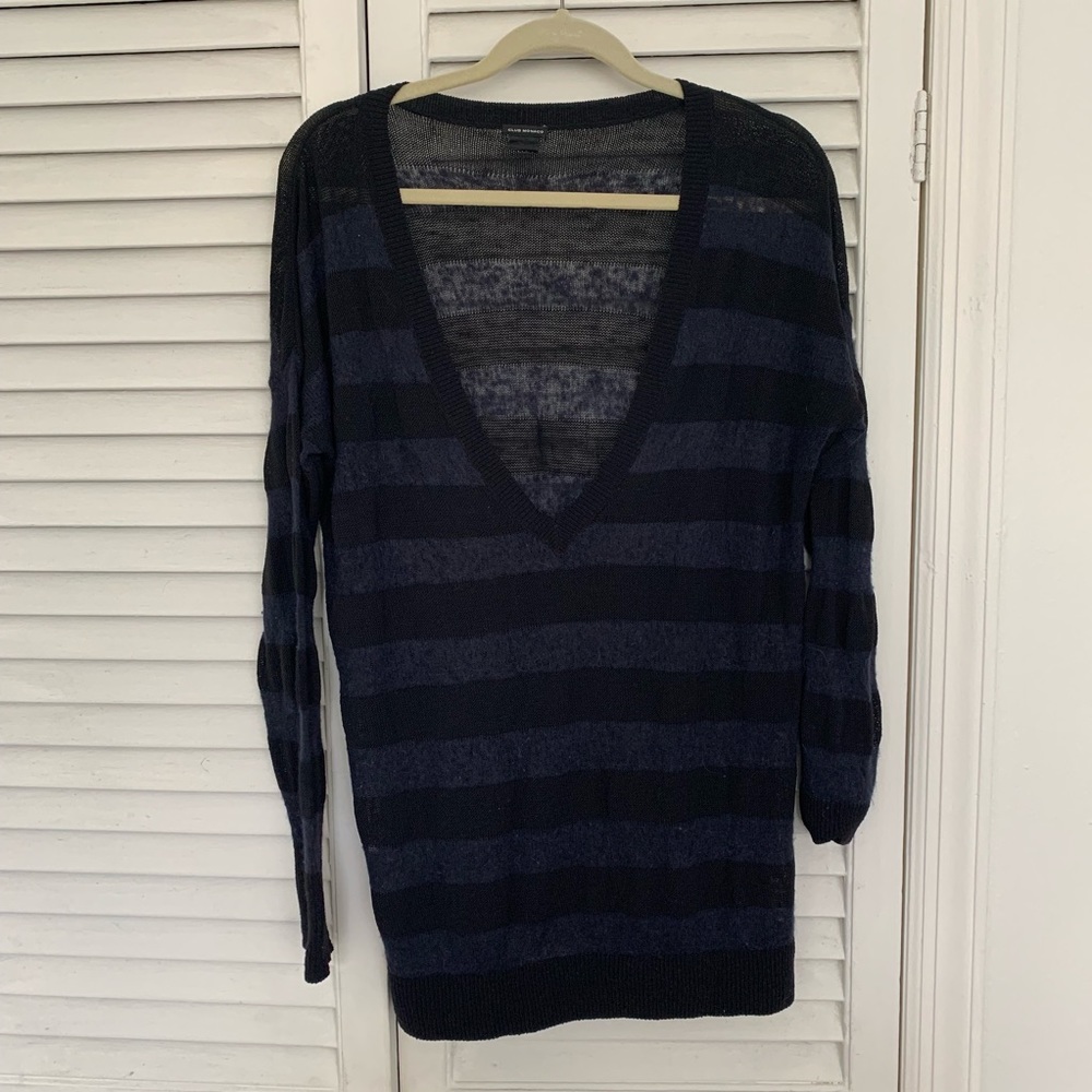 CLUB MONACO linen blend striped sweater sz M